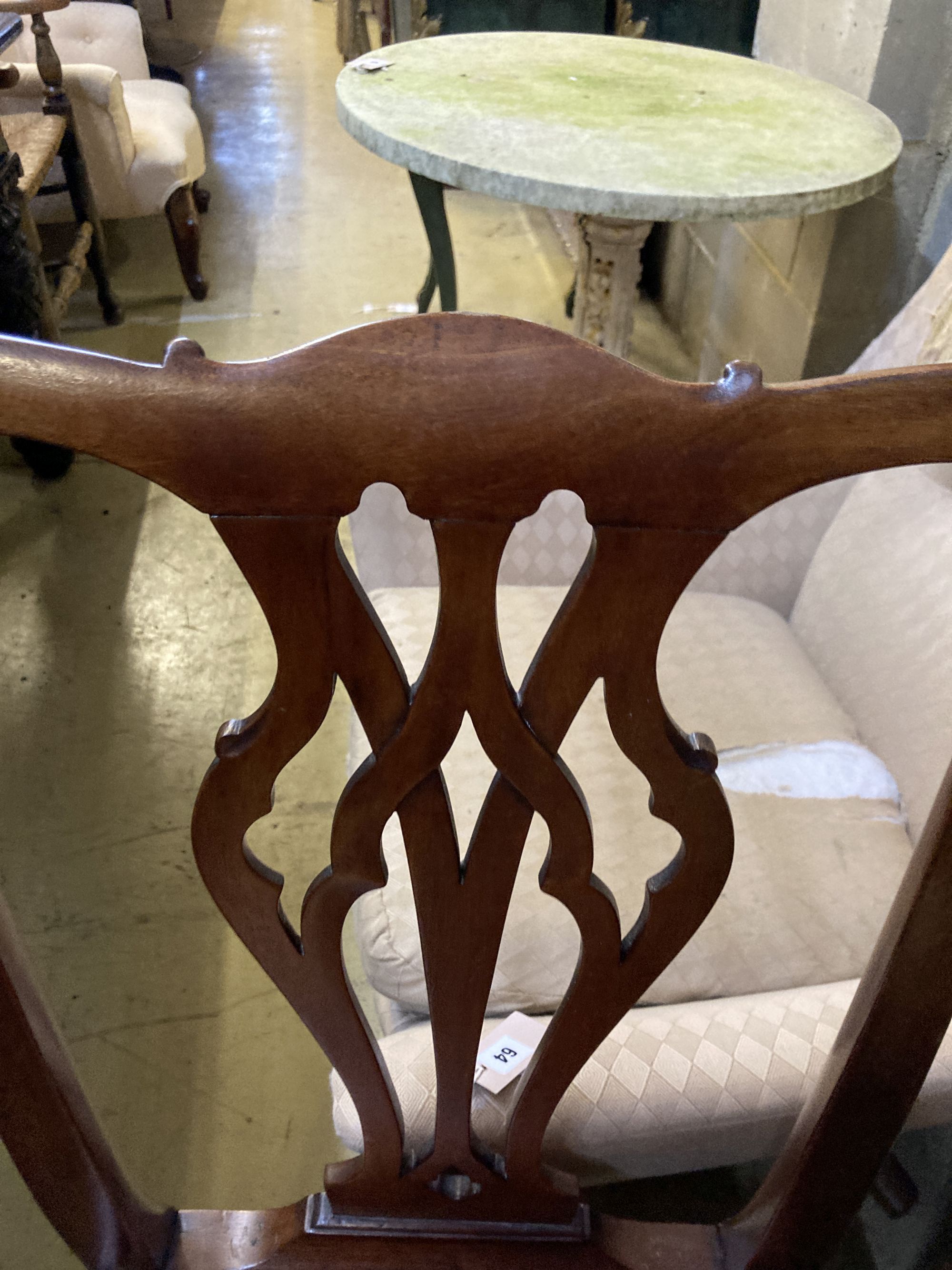 A Harlequin set of six George III and later mahogany dining chairs